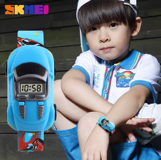 Cute Cartoon Car Electronic Watch for Kids