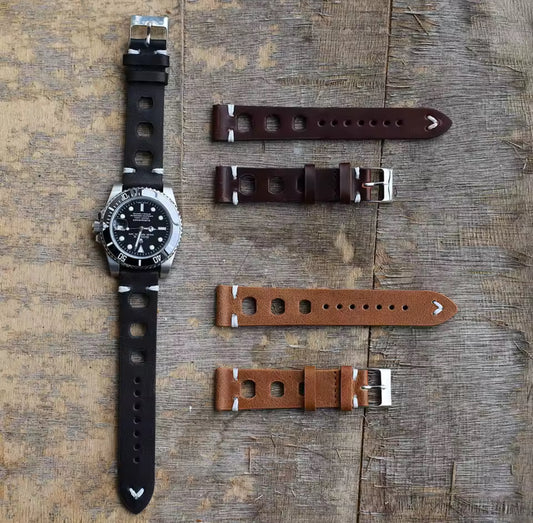 Cowhide Sports Watch Band Accessories for Breathability