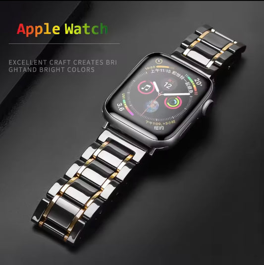 Ceramic Metal Watch Strap for Apple Watch 38-45mm