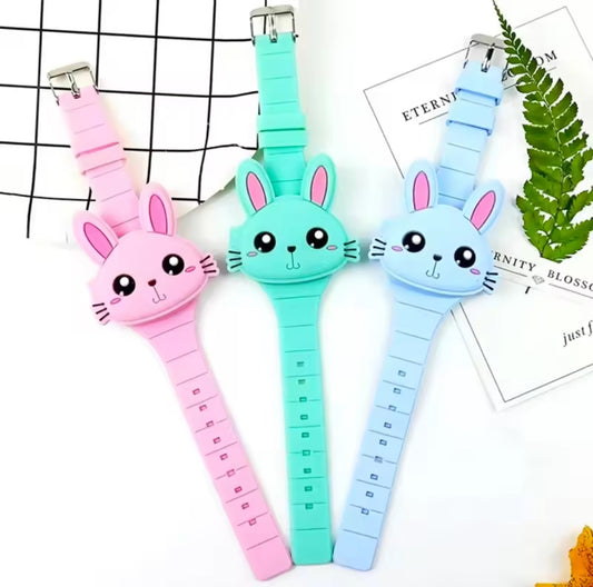 Cartoon Watch Kids Toy Silicone Rabbit Design Comfortable Wear Durable Sturdy Baby Shower Souvenirs Birthday Gift