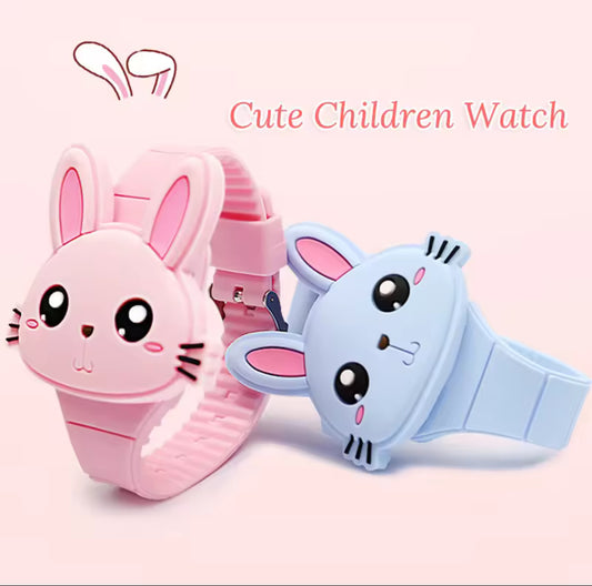 Cartoon Watch Kids Toy Silicone Rabbit Design Comfortable Wear Durable Sturdy Baby Shower Souvenirs Birthday Gift