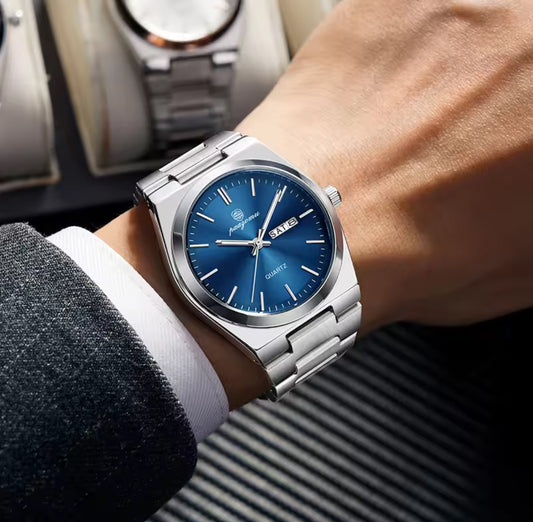 POEDAGAR Luxury Sport Quartz Man Wristwatch Waterproof Luminous Date Week Men Watches Stainless Steel Men's Watch