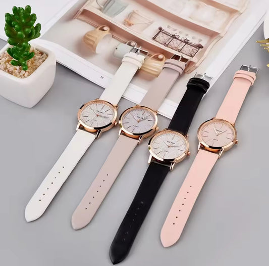 Simple Women Watches Luxury Design Leather Watch Ladies Quartz Wristwatch Women's Small Round Dial Clock