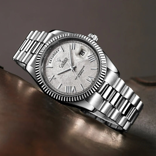 2025 latest men's business mechanical watch top sapphire stainless steel men's luxury automatic watch calendar