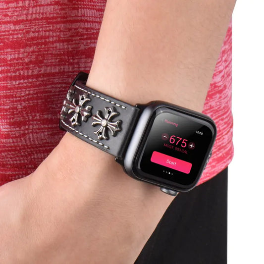 Bracelet Band For Apple Watch Leather Strap Sports loop For iWatch Series 9 8 7 6 5 4 Correa Belt